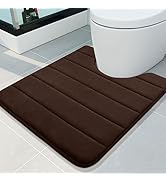 Buganda Memory Foam U-Shaped Contour Toilet Rugs, Non Slip Absorbent Toilet Mat, Thick Soft Washa...