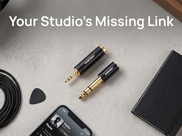 3.5mm to 1/4'' Stereo Audio Adapter, 3.5mm to 1/4'' (6.35mm) Headphone Adapter