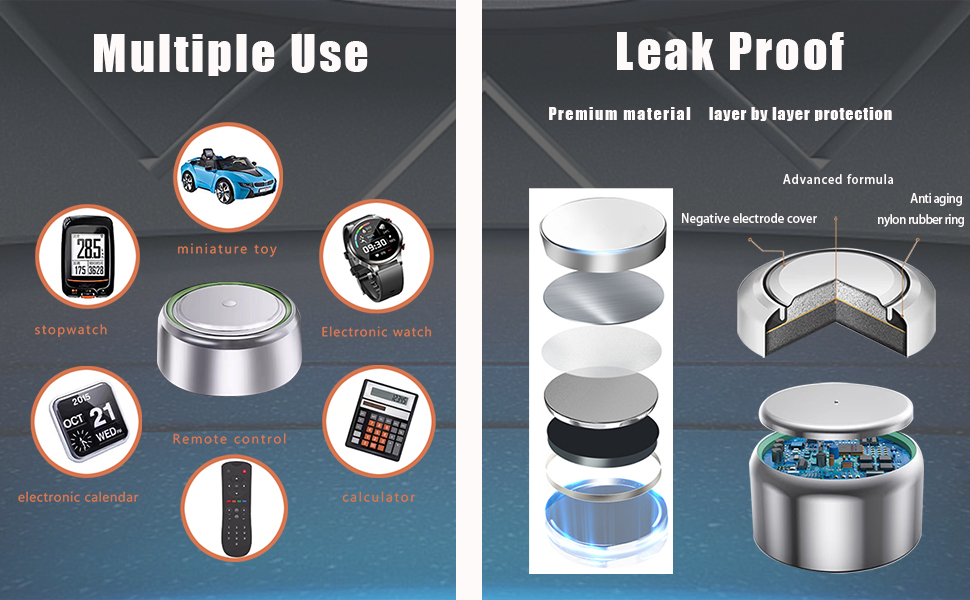 LEAK proof long lasting 392 384 192 coin batteries
