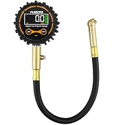 PUIBERS Digital Tire Pressure Gauge,200 PSI with Full-Color LED Display & Flexible Hose for Cars,...