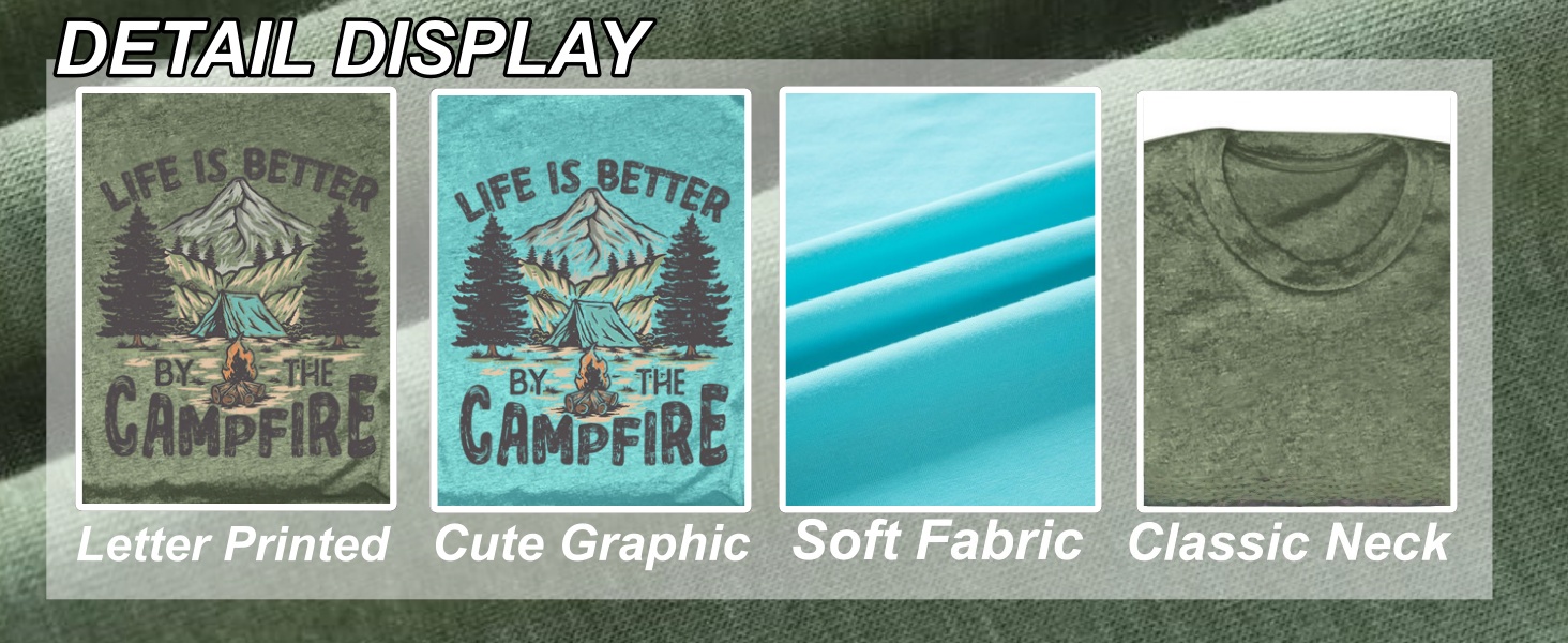 Detailed Display - Camping Life Shirt Size Chart