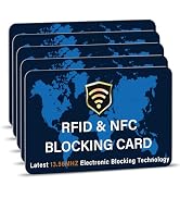 SaiTech IT 5 Pack RFID Blocking Card for Credit Debit ID Card, WM Blue | Slim Anti-Theft Contactl...
