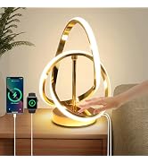 Modern LED Table Lamp, LED Spiral Table Lamp, 3 Color Dimmable Bedside Lamp, Touch Control Nights...