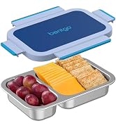 Bentgo Stainless Steel Snack Box - Leak-Proof, 2 Compartments, 2-Cup Capacity, Ideal for Kids 3+,...