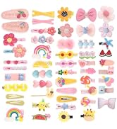BAISEN 52 Pieces Hair Clips For Girls, Sweet Hair Accessories for Girls, Cute Animals, Flowers, F...