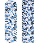 ZUEXT 9" x 33" Grip Tape Skateboard, 2Pack Sky Blue Camo Waterproof Longboard Grip Tape, Bubble F...