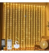 suddus Tangle-Free Curtain Lights for Bedroom 200 LED Hooks Warm White | String Lights for Bedroo...