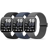 Kollody 3 Pack Nylon Elastic Watchband Compatible with Amazfit Bip 6/5/Active Max/Balance 2/1,22m...