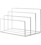 KTRIO Acrylic File Holder 3 Sections, File Organizer for Desk Clear Desk Organizer File Sorter Fi...