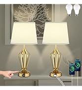 Ldeco Touch Table Lamps Set of 2, nightstand lamp with USB Ports Bedside 3 Way Touch dimmer Desk ...