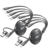 Miger 4 in 2 Retractable Multi Charging Cord,Multi Charging Cable