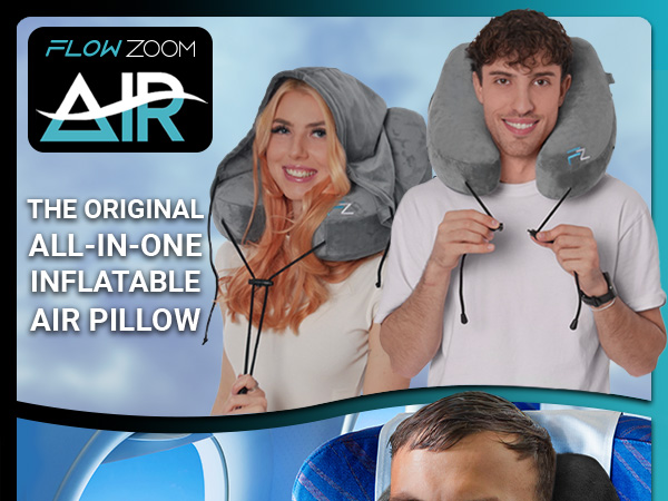 Travel pillow, neck pillow, inflatable pillow, portable pillow, compact pillow, airplane pillow