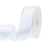 White Ribbon 60 Yards 1 1/2 inch White Satin Ribbon for Flower Bouquet Gift Wrapping Bows Making ...