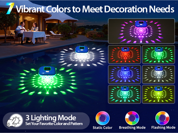 floating solar pool lights