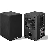 Elimavi Powered Bookshelf Speakers for Record Players, RCA Input, Black | Vinyl Speaker with 4" D...