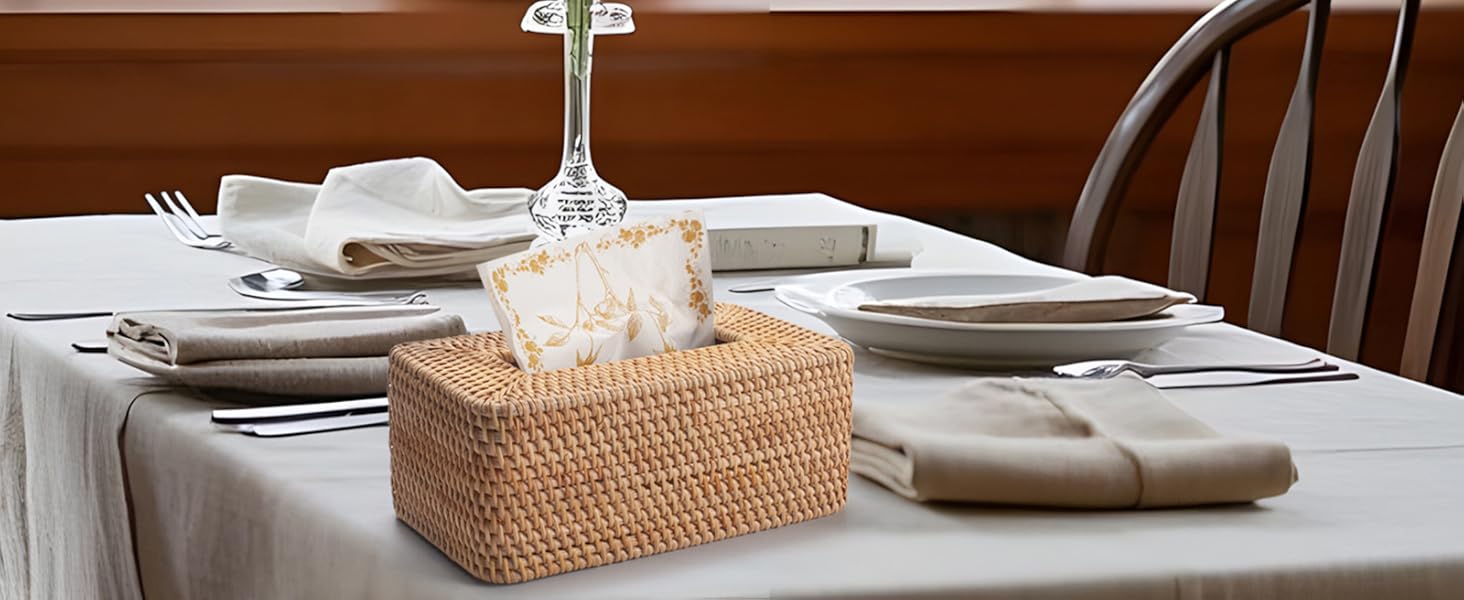 rattan tissue box cover