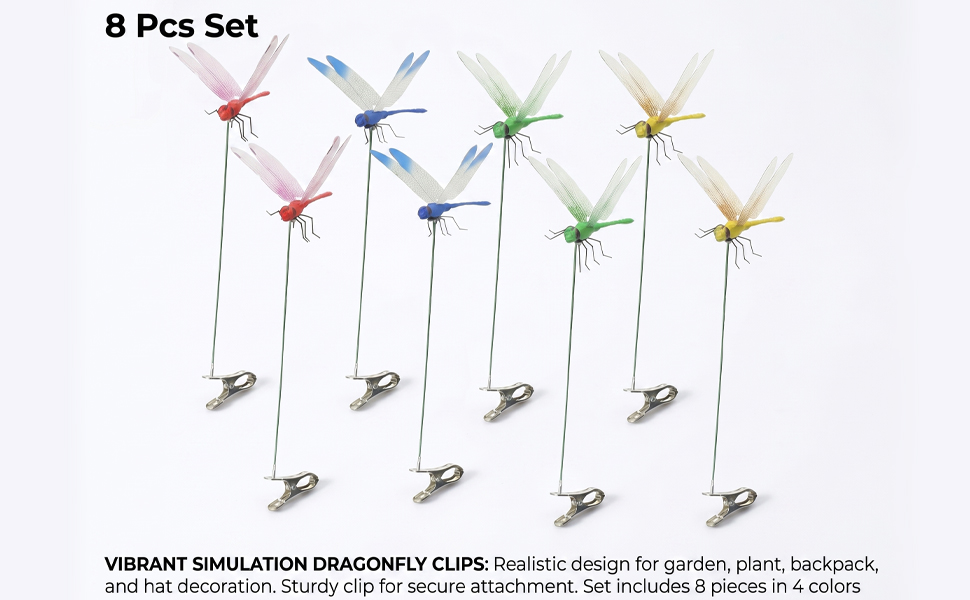 8 PCS Fake Dragonfly Clips