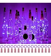 Wine Bottle Cork Lights 15Pack 10 LED 40 Inches Battery Cork Shape Copper Wire Fairy Mini String ...