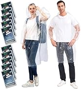 SWOGAA Disposable Rain Ponchos for Kids 6 Pack/Adults 4-10 Pack/Family set-50% Thicker Emergency ...