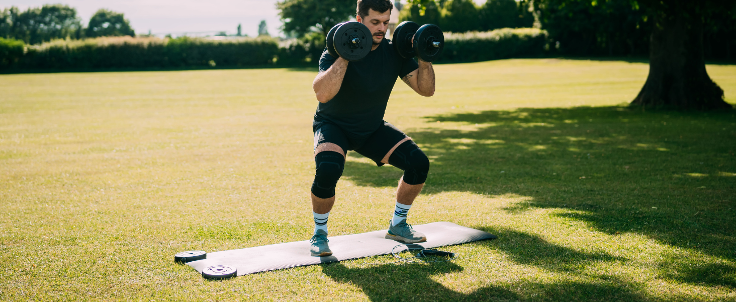 Man working out in the BODYPROX Knee Sleeves