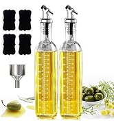 Oil Dispenser Olive Oil Dispenser Bottle for Kitchen Olive Oil Bottle 17 Oz 2 Packs Glass Oil and...