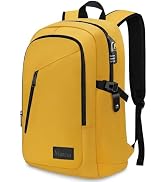 Mancro Travel Laptop Backpack with USB Charging Port, 15.6 in Anti Theft Backpack for Women Men, ...