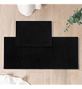 FRESHMINT Chenille Bathroom Rugs Set - 2 Piece (17"x24" + 20"x47"), Non-Slip Bath Mats, Water Abs...