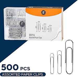 500 pcs assorted paper clips
