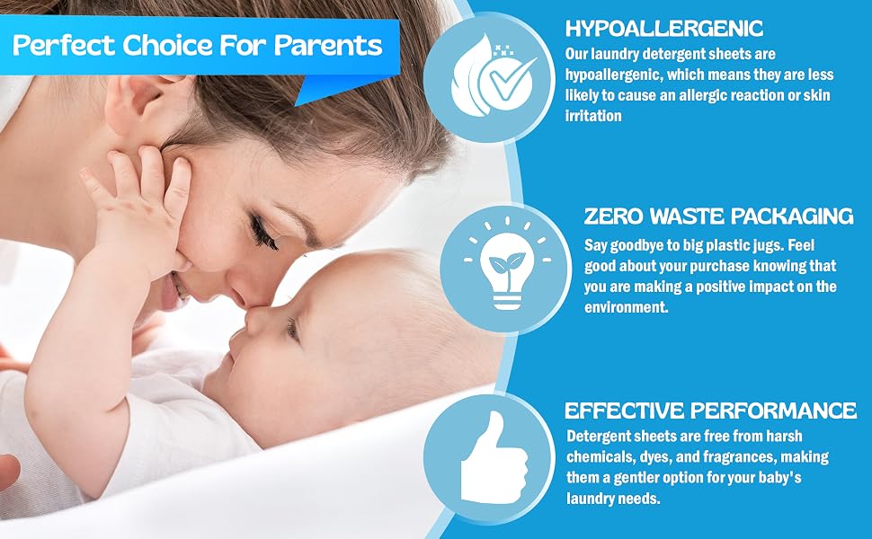 Newborn Baby Laundry Soap Gentle on your baby’s skin - These laundry detergent sheets designed