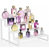 White Wood Cologne Organizer for Men Women,4 Tier Perfume Stand for Dresser Waterproof Cologne St...