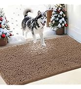 IM HOME Chenille Absorbent Outdoor Doormat 30" x 20", Washable Muddy Door Mats for Dog Non Slip I...