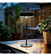 UMLAEN Solar Table Lamp, Waterproof Shower Lamp with 3 Color Dimmable, Rechargeable LED Lamp for ...