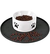 Silicone Pet Food Mat - Waterproof Dog Food Bowl Mat Cat Feeding Mat Thicker Pet Placemat Eating ...