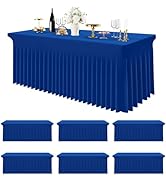 Smiry Spandex Tablecloth 6 Pack, Elastic Fitted Stretch Tablecloth for 6FT Rectangle Tables, Wate...