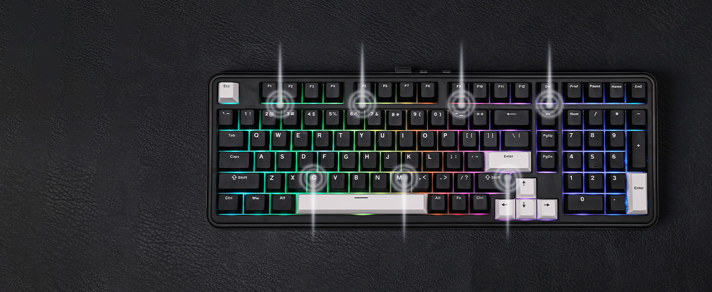 a keyboard with a keyboard in the middle