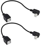 SinLoon USB 2.0 Type-B Printer Cable, (2-Pack) USB 2.0 B Female to Left Angle B Male Printer Shor...