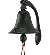 YukaBa Cast Iron Logan Dinner Bell with Bracket Dinner Bell - Feel The Vibe of Traditional Family...