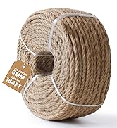 MERIANE 6mm 328 Feet Nature Jute Twine, Jute Rope for Cat Scratching Post DIY Arts Crafts Gardeni...