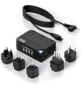 250W Converter Plug WAUDM International Travel Converter with 4 USB Ports, Reduces 220V to 110V, ...