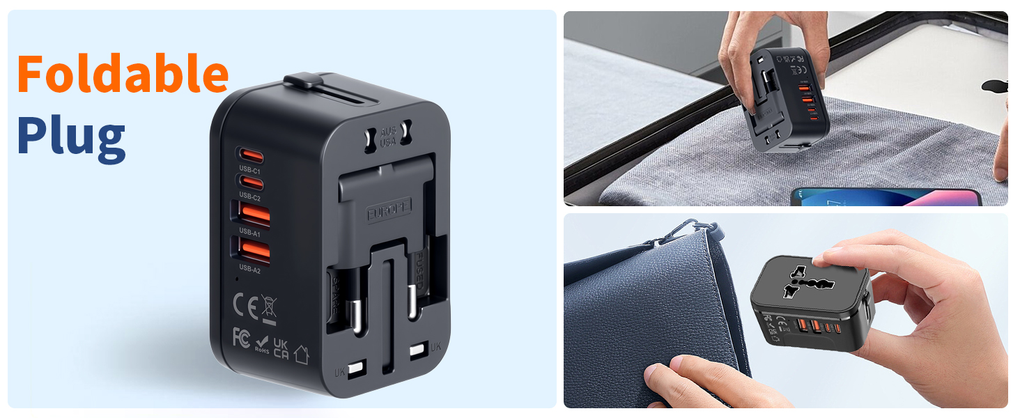 small charger pocket travel adapter compact size lightweight mini power adapter fast wall charger
