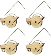 Uonlytech 4pcs Sliding Screen Door Rollers 1-1/4 Steel Ball Bearing Center Groove Tension Spring ...