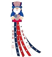 40 Inches Uncle Sam Windsock Decoration, Patriotic USA Themed Hanging Outdoor Wind Sock Ornament ...