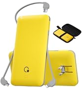 Q 10000mAh Power Bank, Slim Portable Charger,4 Output External Battery Pack with Built-in AC Wall...
