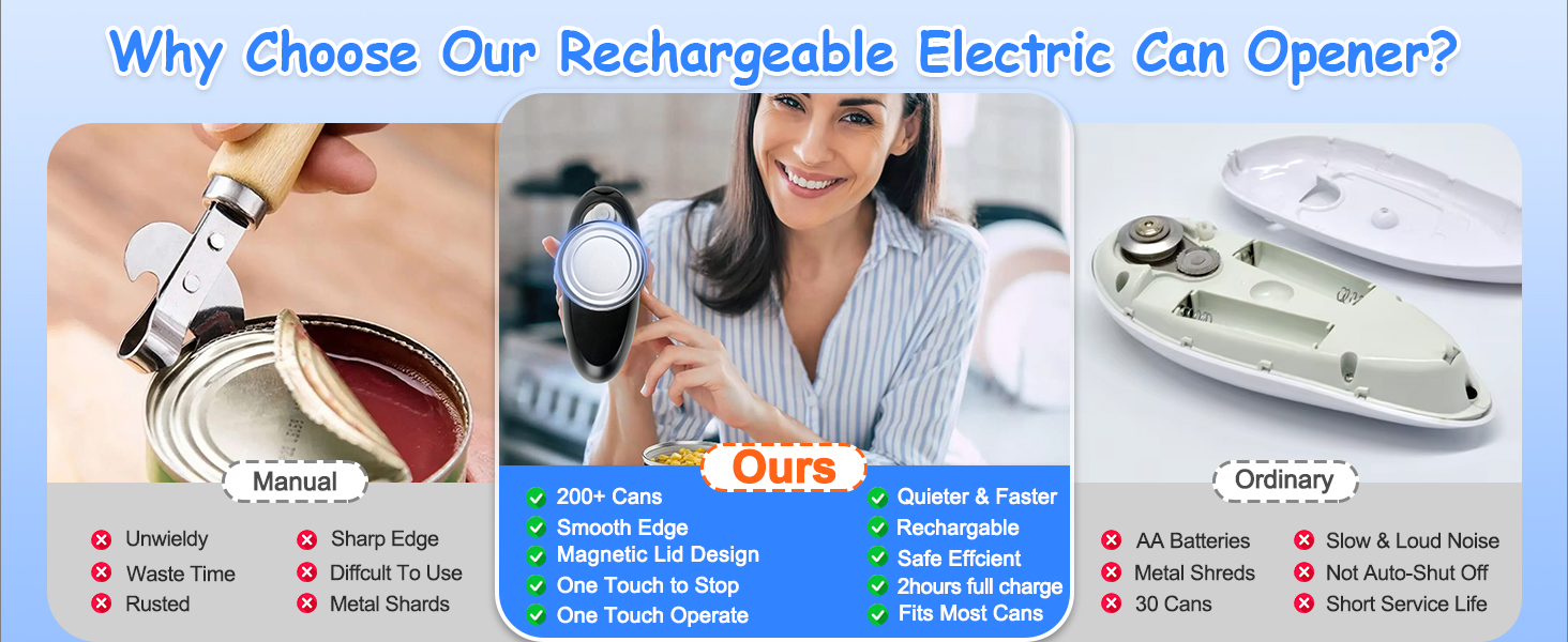 electric can opener for seniors, free your hands, that's why you choose our electric can opener.