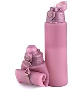 TakeToday Collapsible Water Bottles 32oz, Foldable Travel, BPA Free | Silicone | Leakproof | for ...