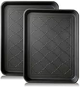 PetLike Boot Tray for Entryway Indoor/Outdoor, Hard Plastic Pet Food Mat 2pack,16.7 x 12.8 INCH W...