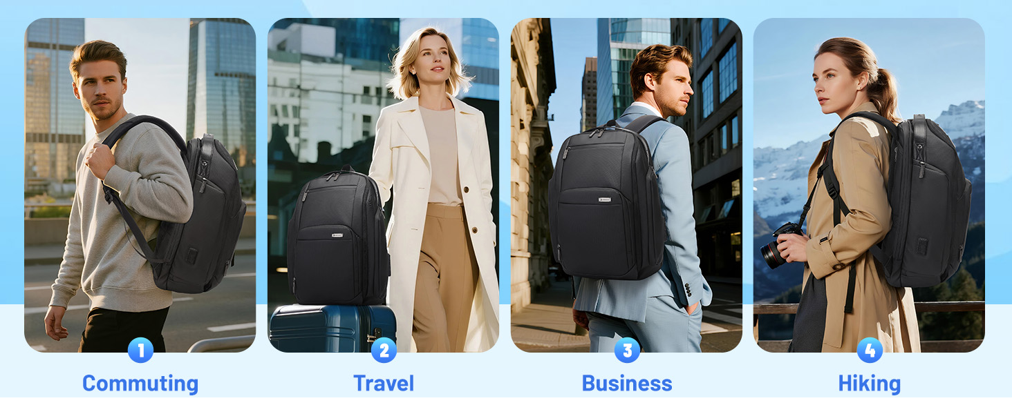 School & Travel Laptop Backpack (Black)