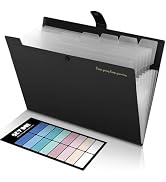 SKYDUE Accordion File Organizer, Expanding File Folder with 8 Pockets, Portable Document Paper Re...