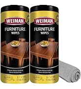 Weiman Wood Polish and Cleaning Wipes, For Furniture Cleaner, Protect from Watermarks, Stains & A...