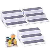 3-Tier Spice Rack, Plastic Spice Rack Organizer for Cabinet, Non-Skid Spice Shelf Organizer for K...